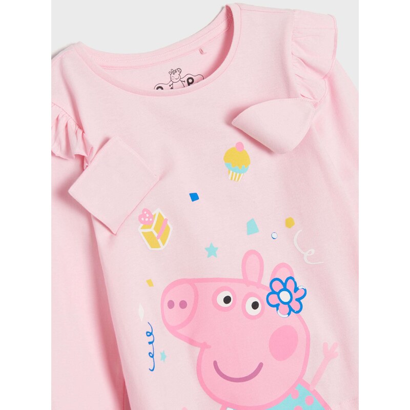 Sinsay - Tričko s dlouhými rukávy Peppa Pig - pastelová růžová