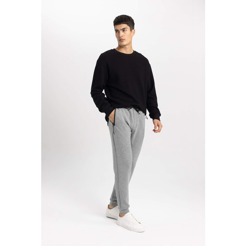 DEFACTO Slim Fit Rib Hem Zipper Pocket Sweatpants