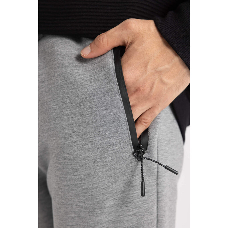 DEFACTO Slim Fit Rib Hem Zipper Pocket Sweatpants