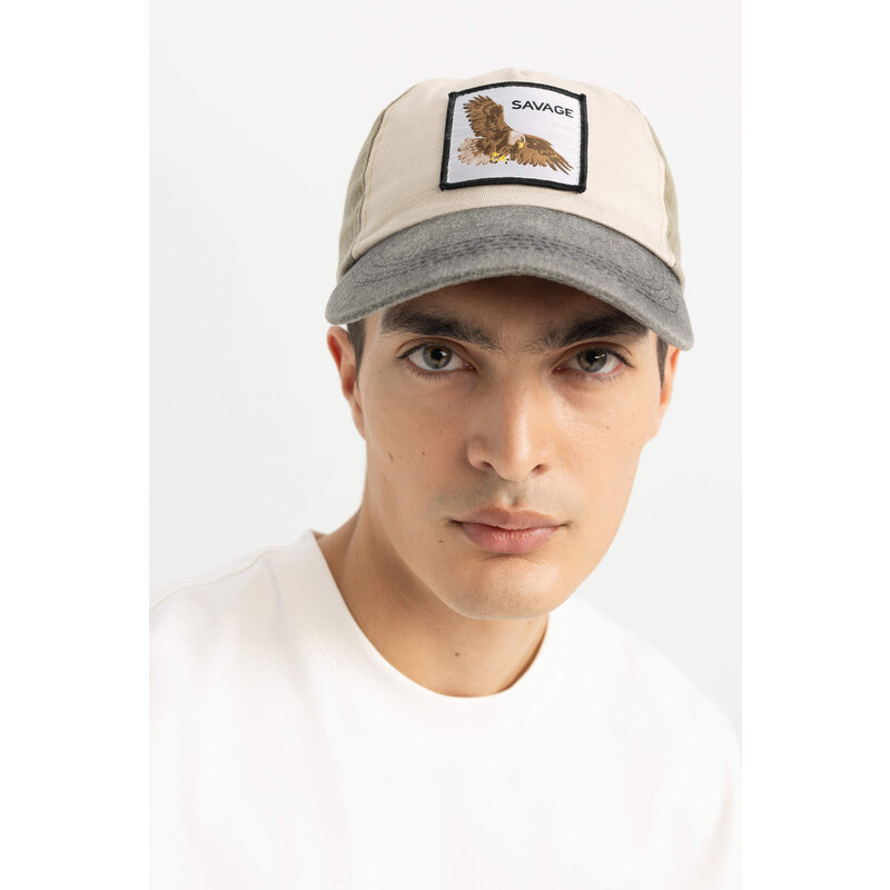 DEFACTO Man Label Printed Jean Baseball and Basketball Cap