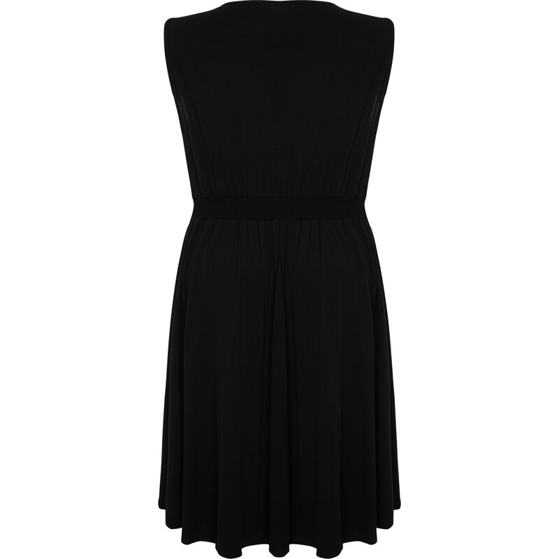 Trendyol Curve Black Single Jersey Knitted Plus Size Dress