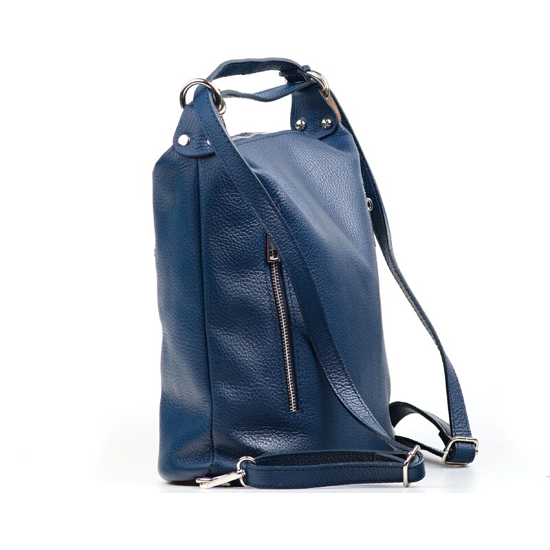 Blaire Kožená kabelka - batůžek Coletta modrá