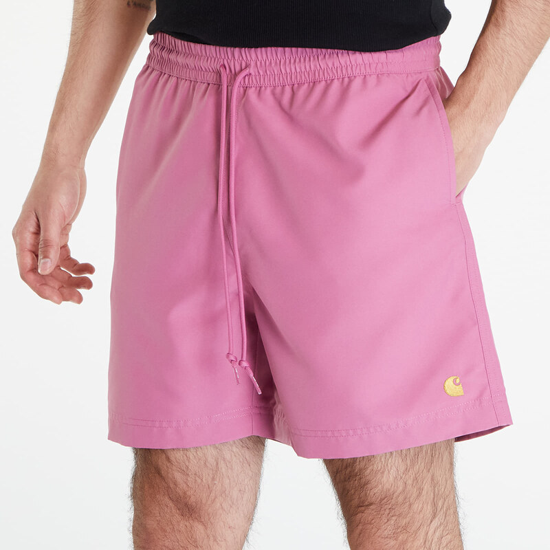 Pánské plavky Carhartt WIP Chase Swim Trunks Magenta/ Gold