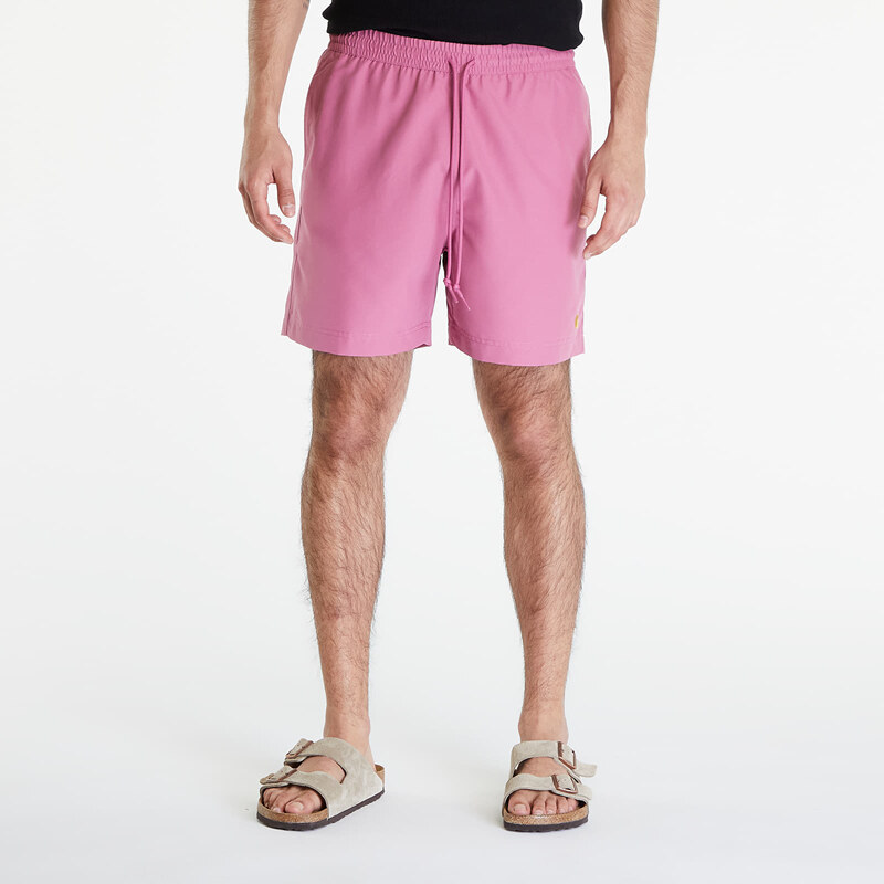 Pánské plavky Carhartt WIP Chase Swim Trunks Magenta/ Gold