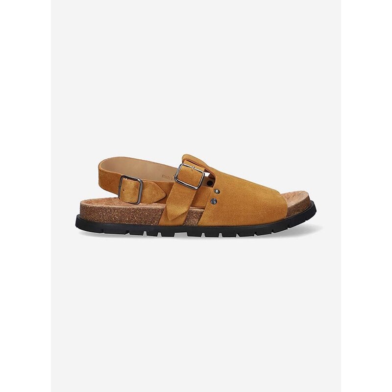 Semišové sandály A.P.C. Sandales Noe PXBAH-H51057 CARAMEL pánské, hnědá barva