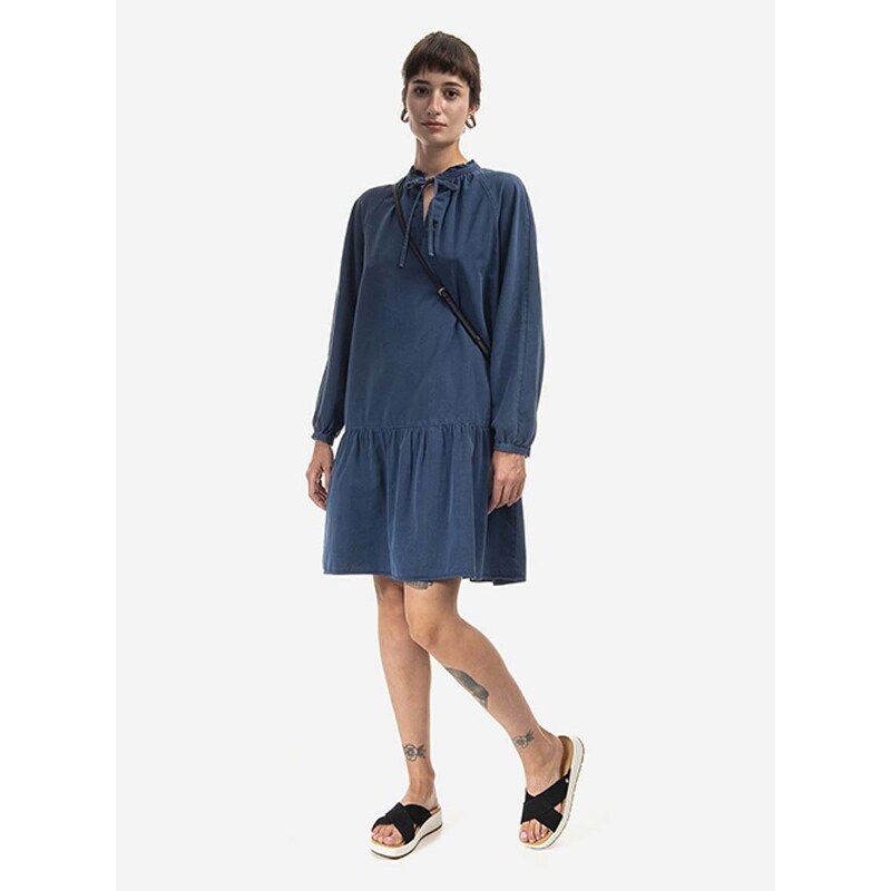 Šaty A.P.C. Robe Natalia COEYL-F05944 INDIGO WASHED tmavomodrá barva, mini