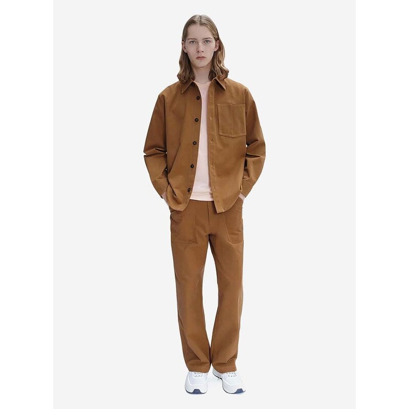 Bavlněné kalhoty A.P.C. Pantalon Sydney hnědá barva, jednoduché, H COGBJ-H08422 CARAMEL