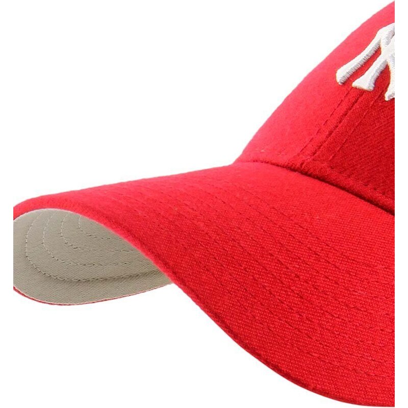 Bavlněná baseballová čepice 47brand MLB New York Yankees červená barva, s aplikací, B-BRMPS17WBP-RD