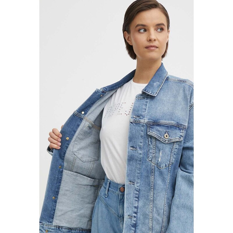 Džínová bunda Pepe Jeans BOYFRIEND JACKET dámská, přechodná, oversize, PL402390RH8