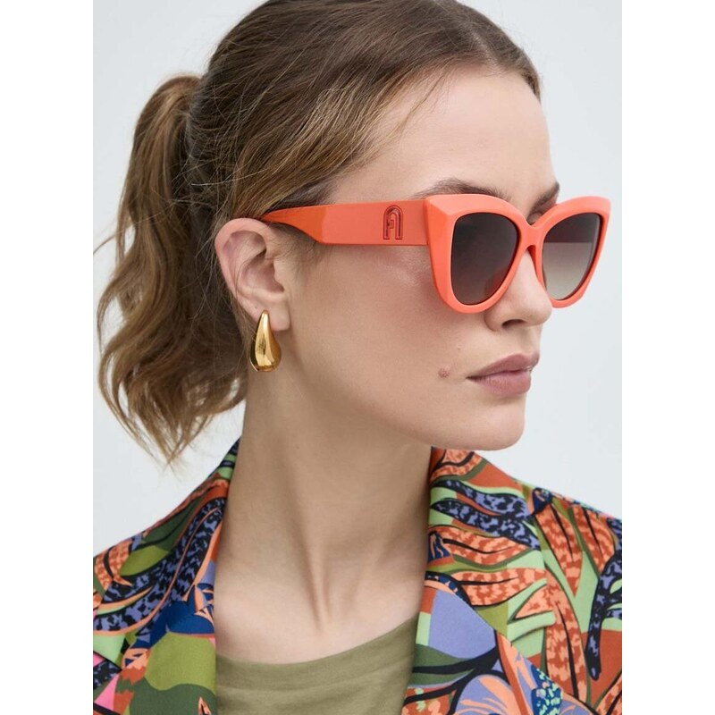 Sluneční brýle Furla dámské, oranžová barva, SFU711_530AFM
