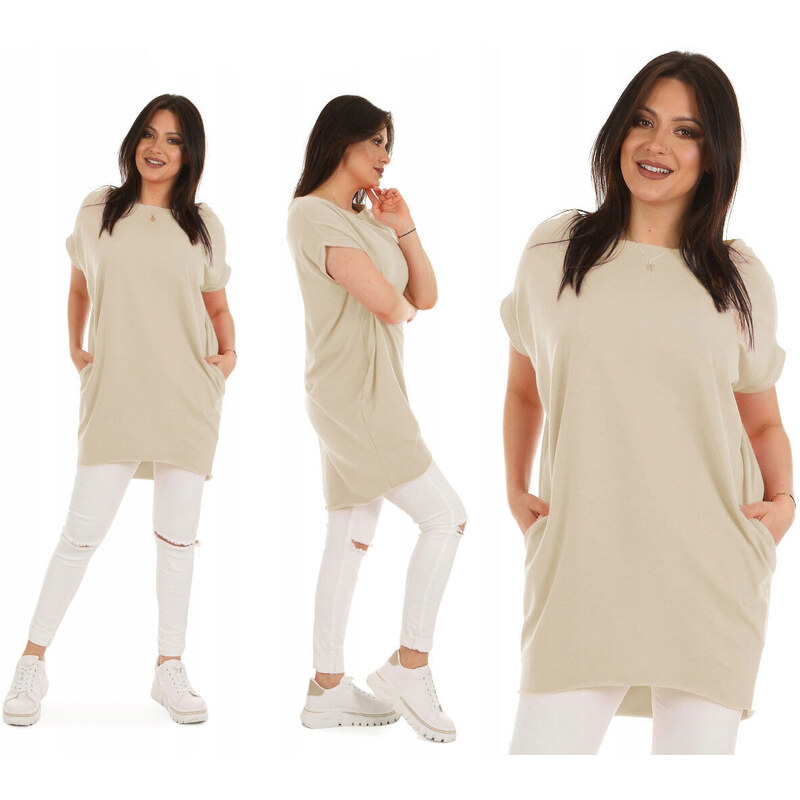 Fashionweek dámská bavlněná oversize tunika s kapsami MF580 107733771