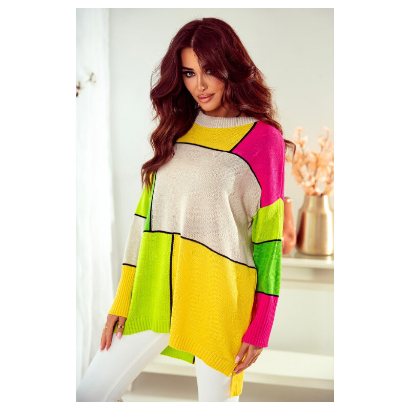 Fashionweek Dámský bavlněný oversize svetr – pohodlný a stylový JK 78805357