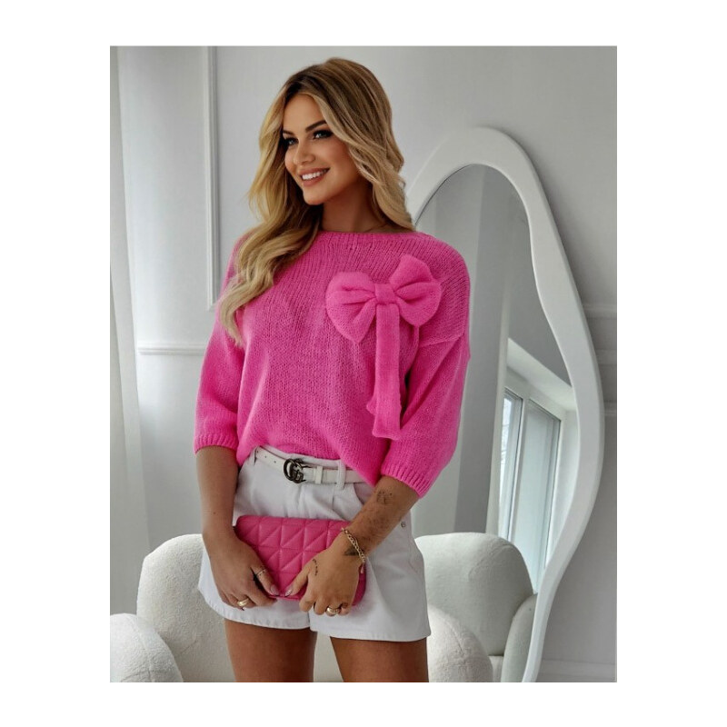 Fashionweek Svetr oversize s mašlí JK-BONNY