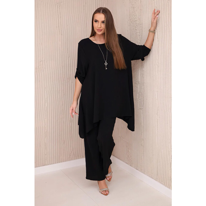 Fashionweek Elegantní souprava košile a kalhoty ze vzdušného materiálu 90195347