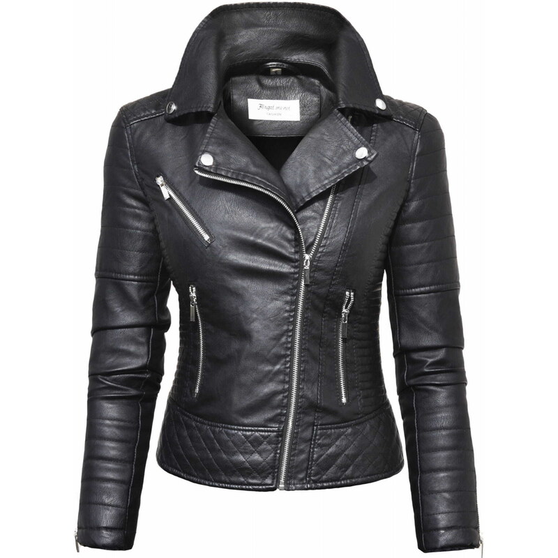 Fashionweek Bunda Ramoneska z imitace kůže MOTO BIKER F1941 90375947