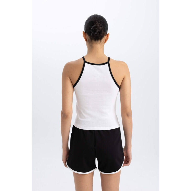 DEFACTO Crop Top Ribana Crew Neck Sleeveless Undershirt