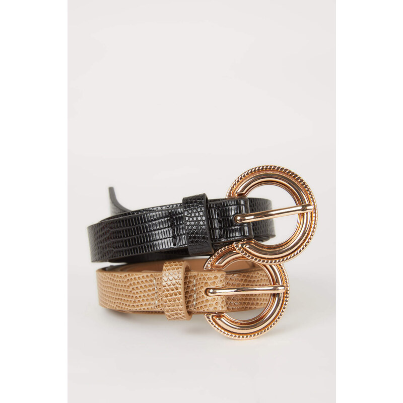 DEFACTO Woman Faux Leather Dual Classic Belt