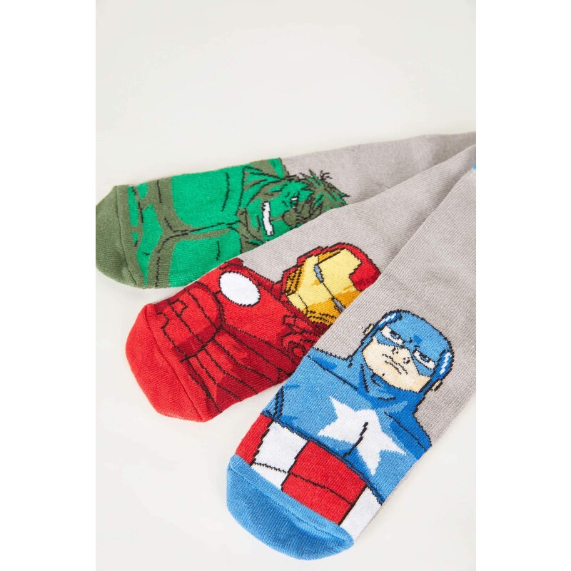 DEFACTO Boy Marvel Avengers 3 Piece Cotton Long Socks