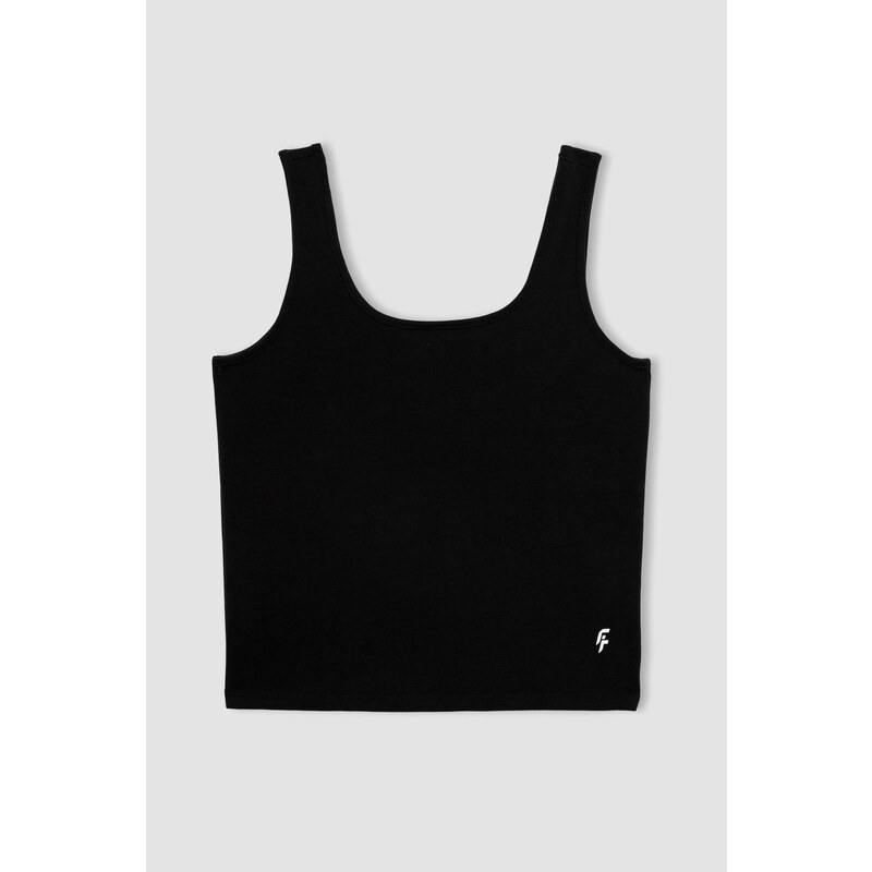 DEFACTO Slim Fit Slogan Crew Neck Sleeveless Undershirt