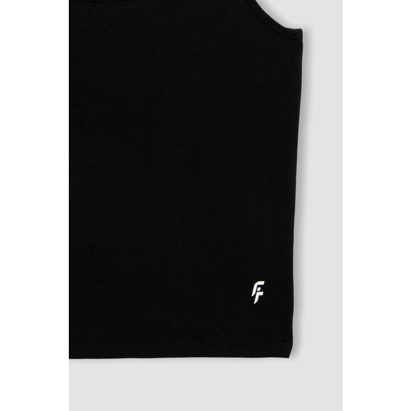 DEFACTO Slim Fit Slogan Crew Neck Sleeveless Undershirt