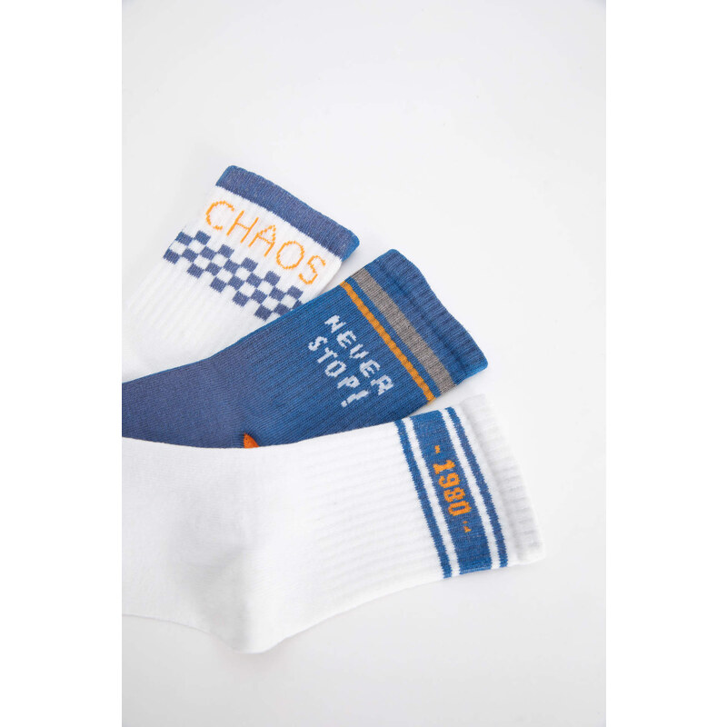 DEFACTO Boy Printed 3 Piece Cotton Long Socks