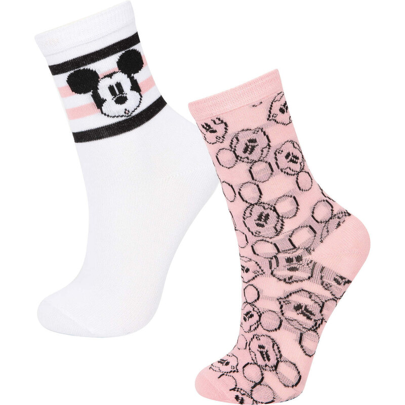 DEFACTO Girl Disney Mickey & Minnie 2 Piece Cotton Long Socks