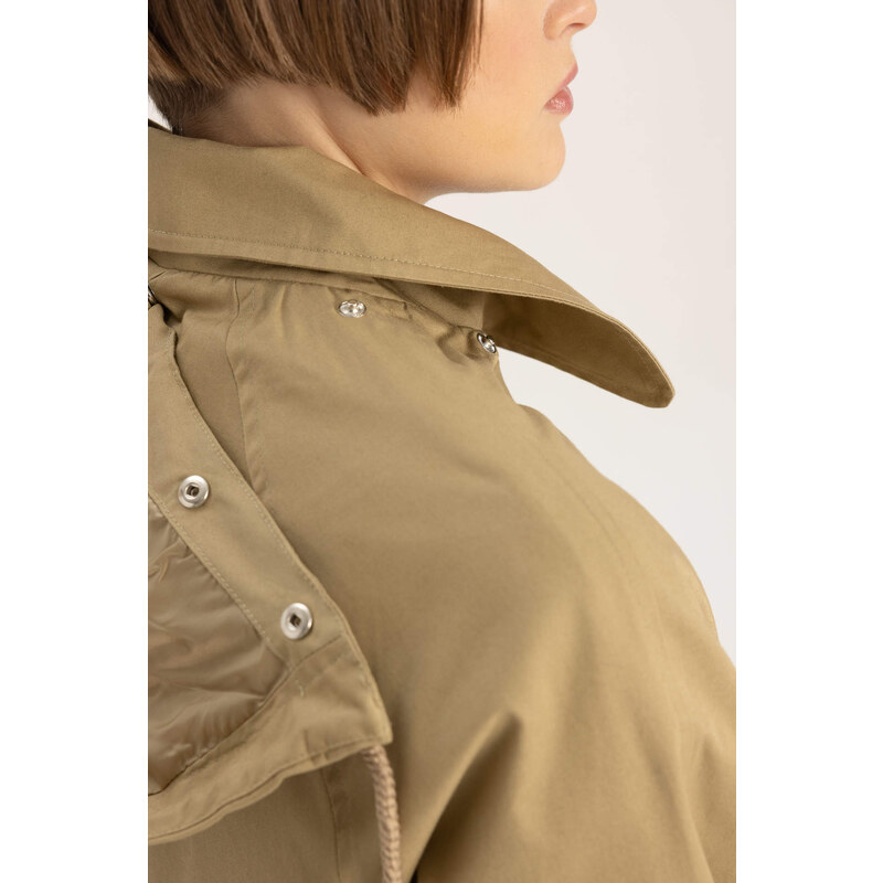 DEFACTO Relax Fit Hooded Trench Coat