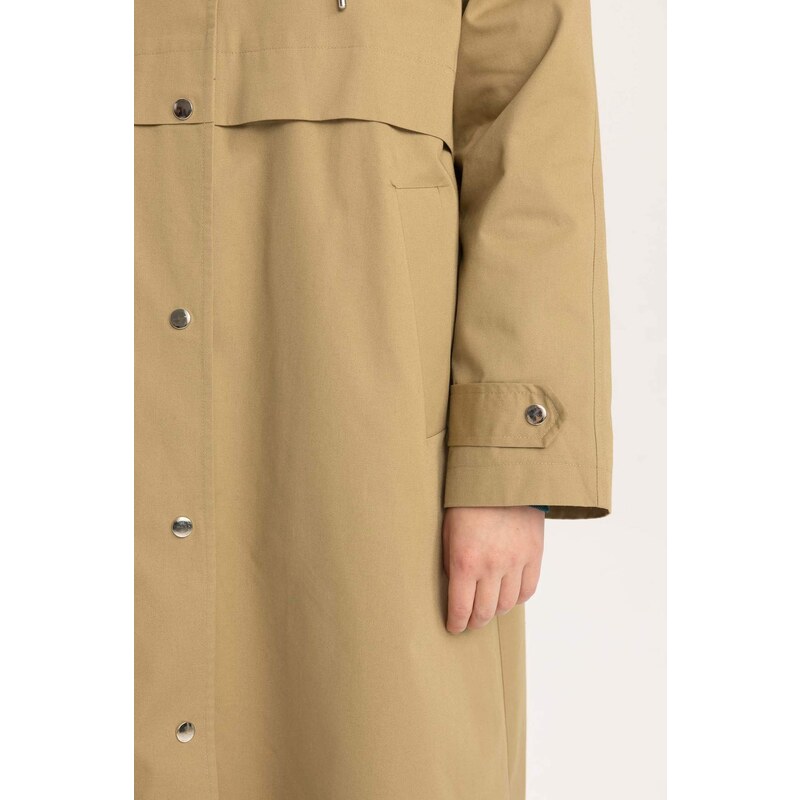 DEFACTO Relax Fit Hooded Trench Coat