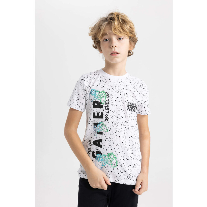 DEFACTO Boy Printed Short Sleeve 2 Piece Pajama Set