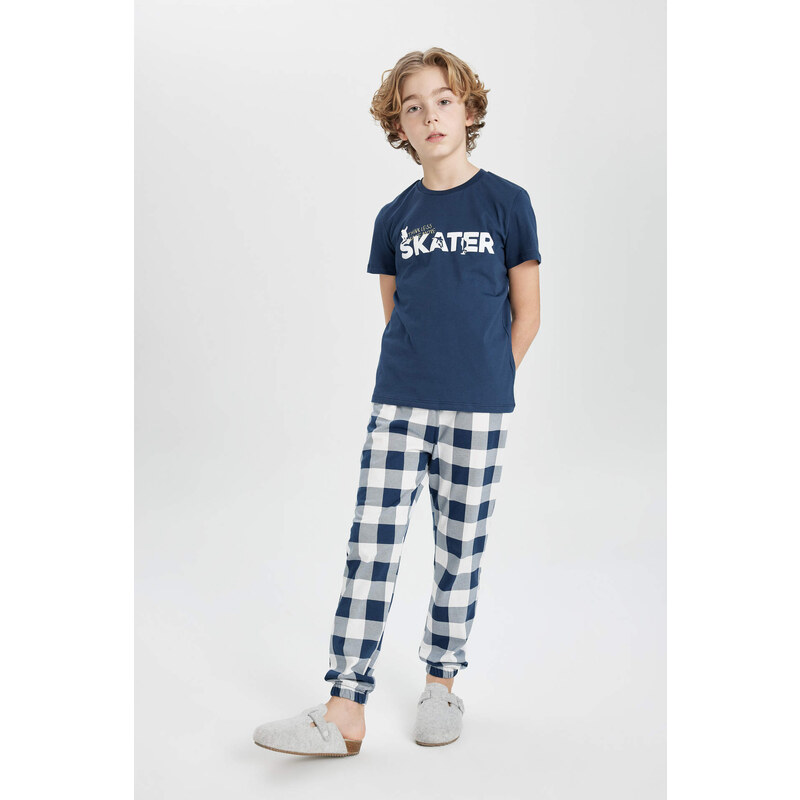 DEFACTO Boy Printed Short Sleeve 2 Piece Pajama Set