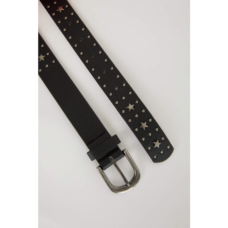 DEFACTO Woman Oval Buckle Faux Leather Jean Belt