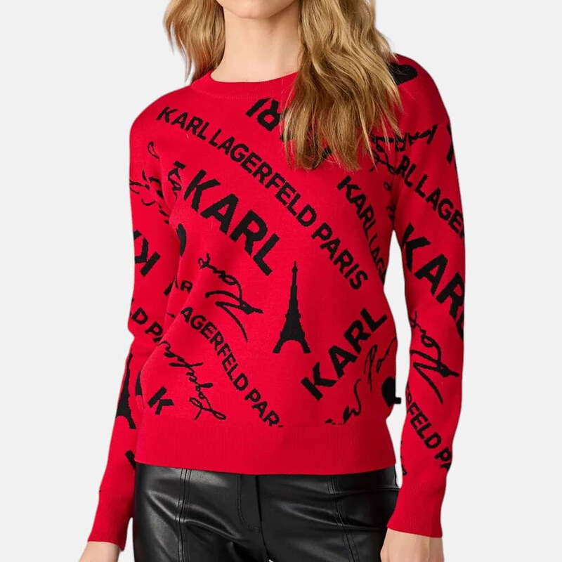 Dámský červený svetr Karl Lagerfeld 55754 114631636