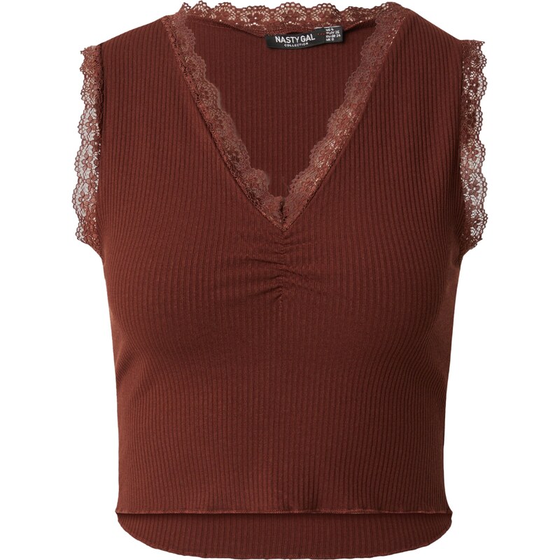 Nasty Gal Top čokoládová
