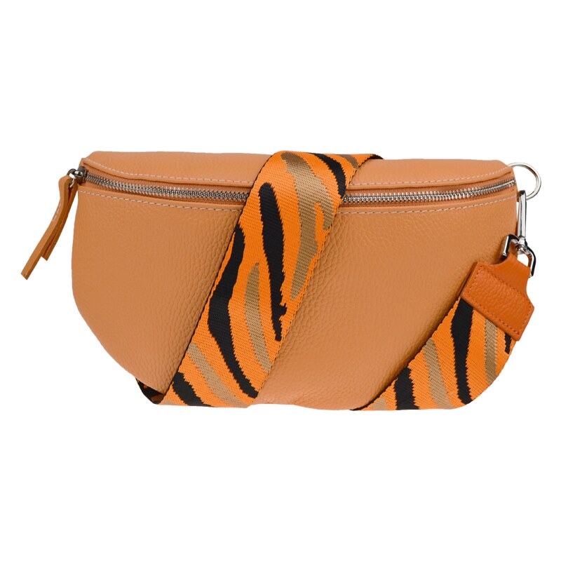 Oranžová kožená italská crossbody kabelka Reni Grande Arancio s