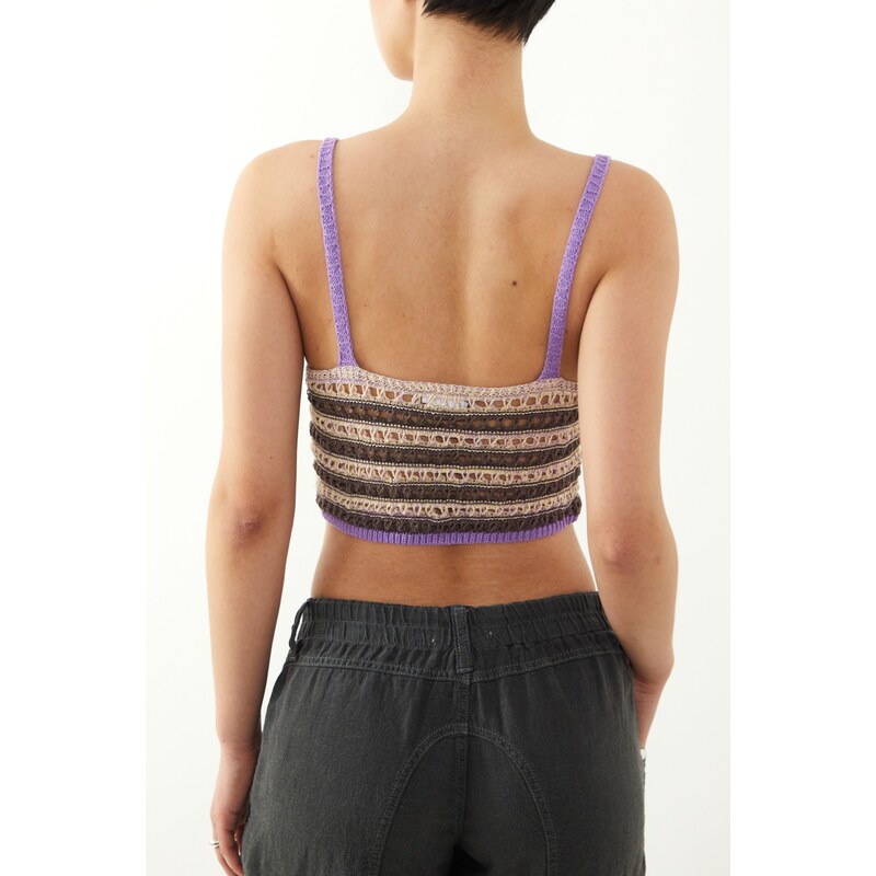BDG Urban Outfitters Top New Gigi béžová / šedá / fialová