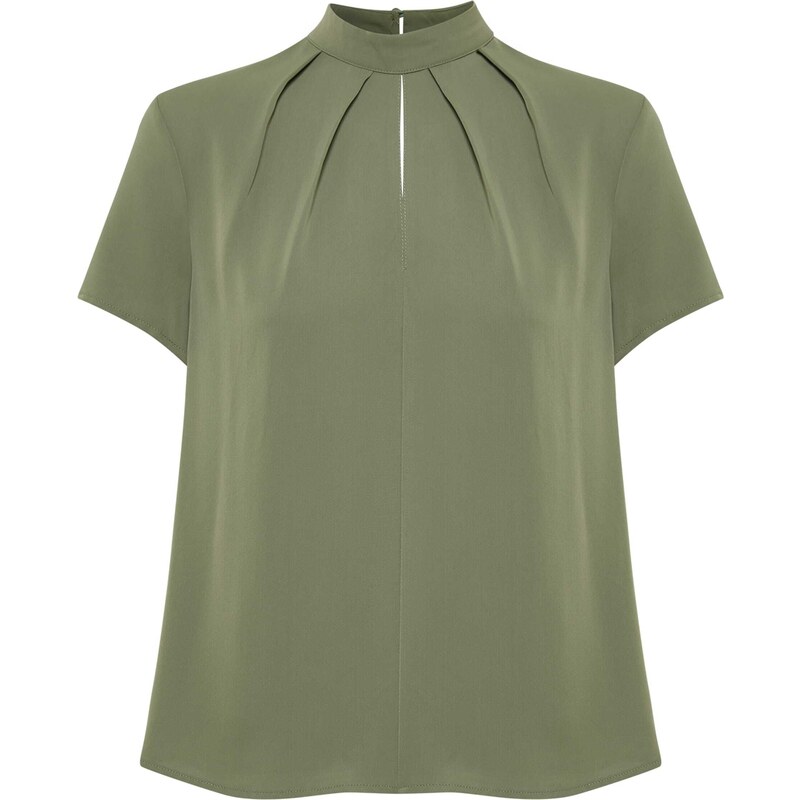Willa Halenka ALEXANDRA TUCK NECK TOP zelená