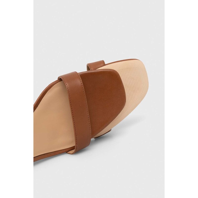 Kožené sandály Lauren Ralph Lauren Logan hnědá barva, 802927949002