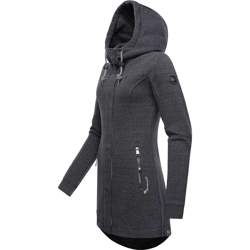 Ragwear Přechodný kabát 'Letty' černý melír