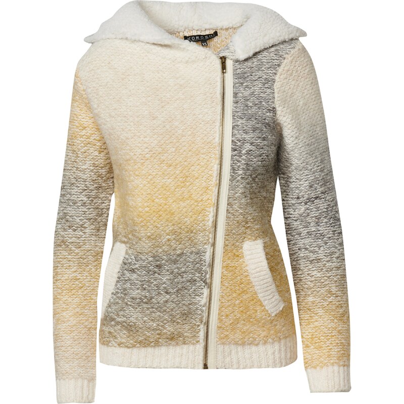 KOROSHI Kardigan žlutá / šedá / offwhite