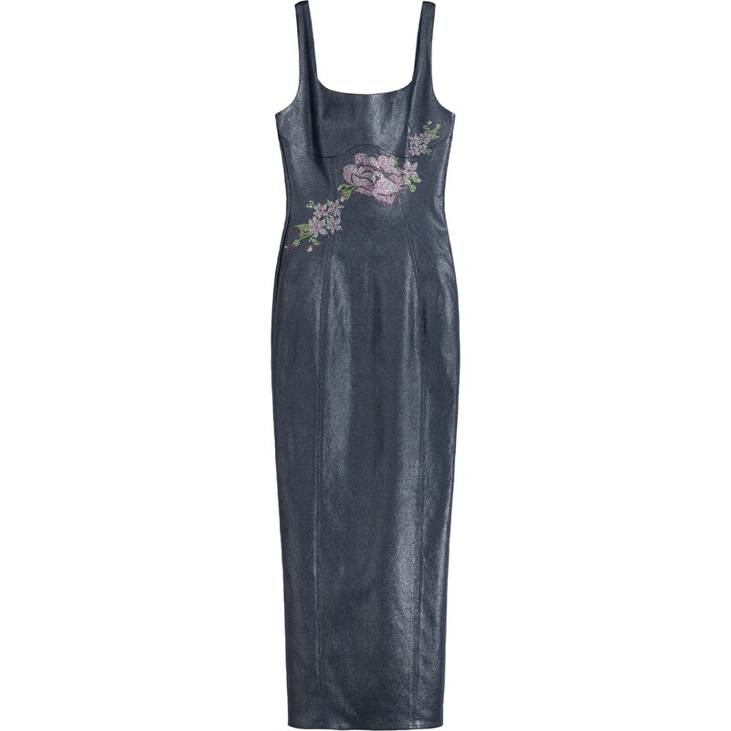 Bershka Šaty chladná modrá / světle zelená / růžová