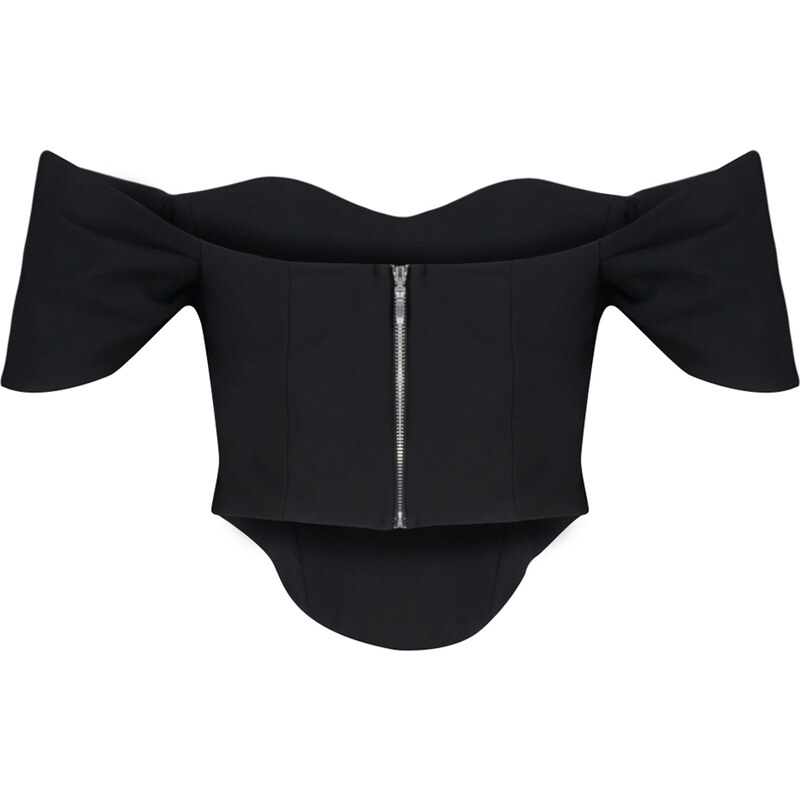 Trendyol Black Carmen Collar Bustier