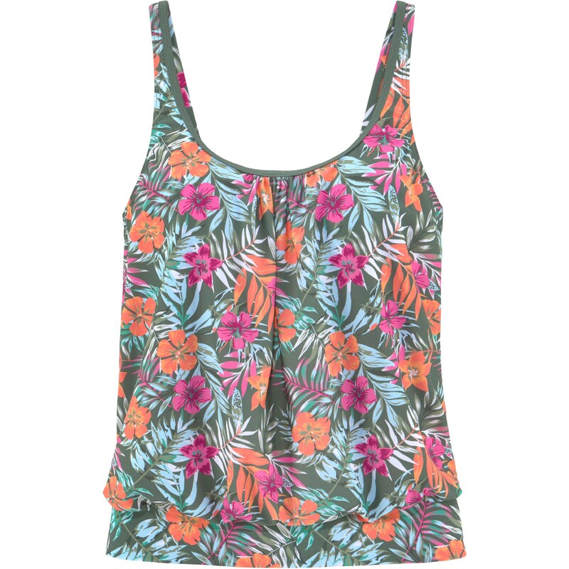 VENICE BEACH Tankiny top Summer aqua modrá / khaki / oranžová /