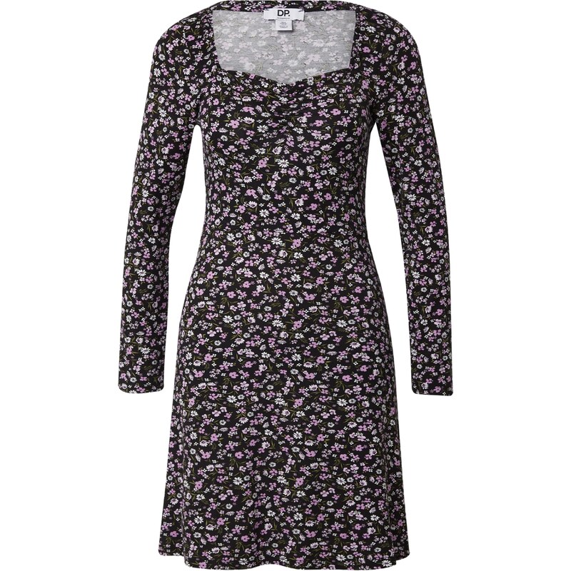 Dorothy Perkins Šaty Ditsy Frill zelená / fialová / černá / bílá