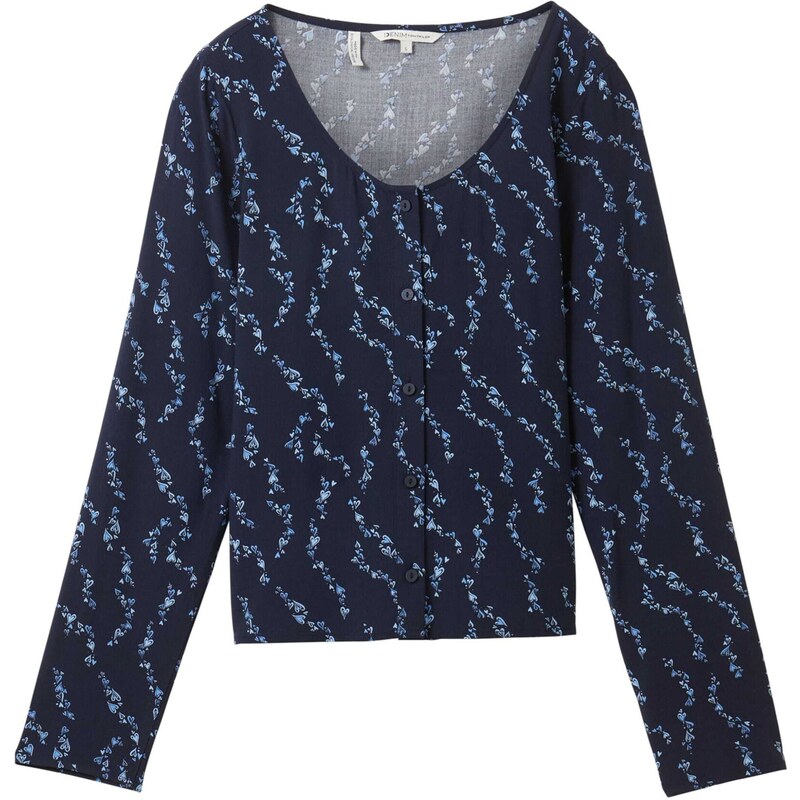 TOM TAILOR DENIM Halenka námořnická modř / světlemodrá