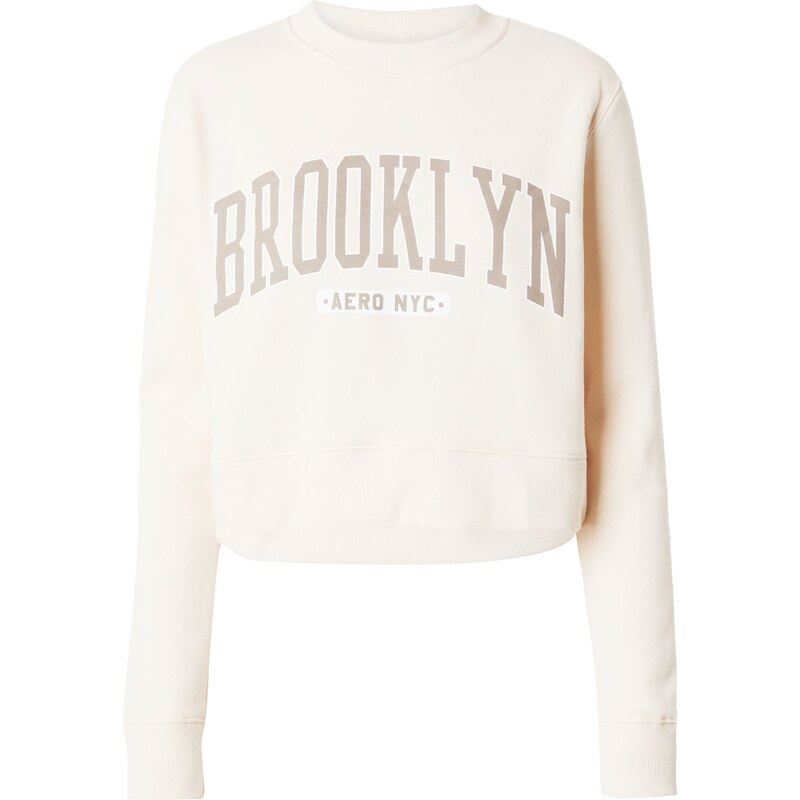 AÉROPOSTALE Mikina BROOKLYN režná / hnědá / bílá 98160263
