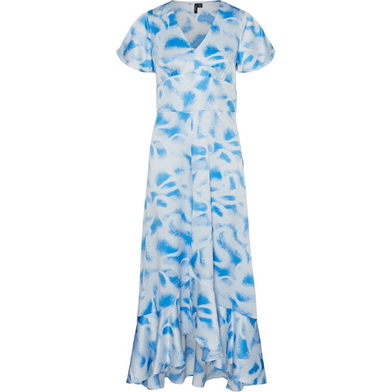 VERO MODA Šaty MERLE tyrkysová / světlemodrá / bílá
