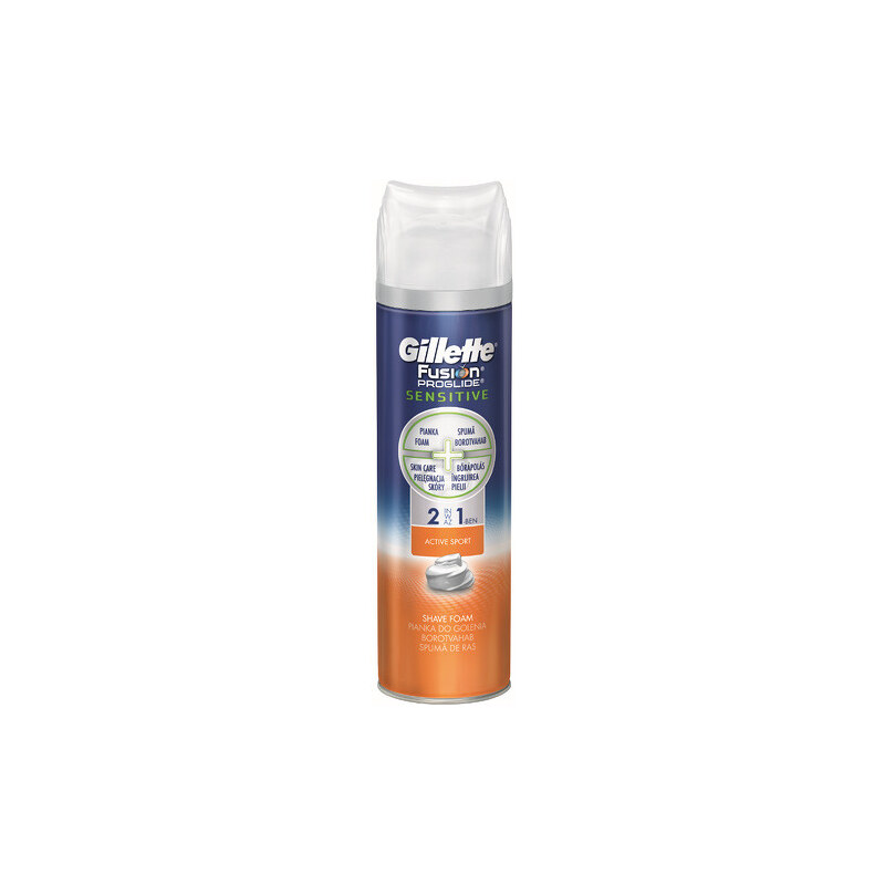 Gillette Pěna na holení 2 v 1 Fusion Proglide Sensitive Activ Sport 250 ml