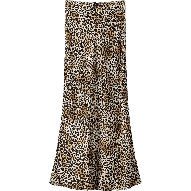 Bershka Sukně béžová / tmavě hnědá / černá 109425316