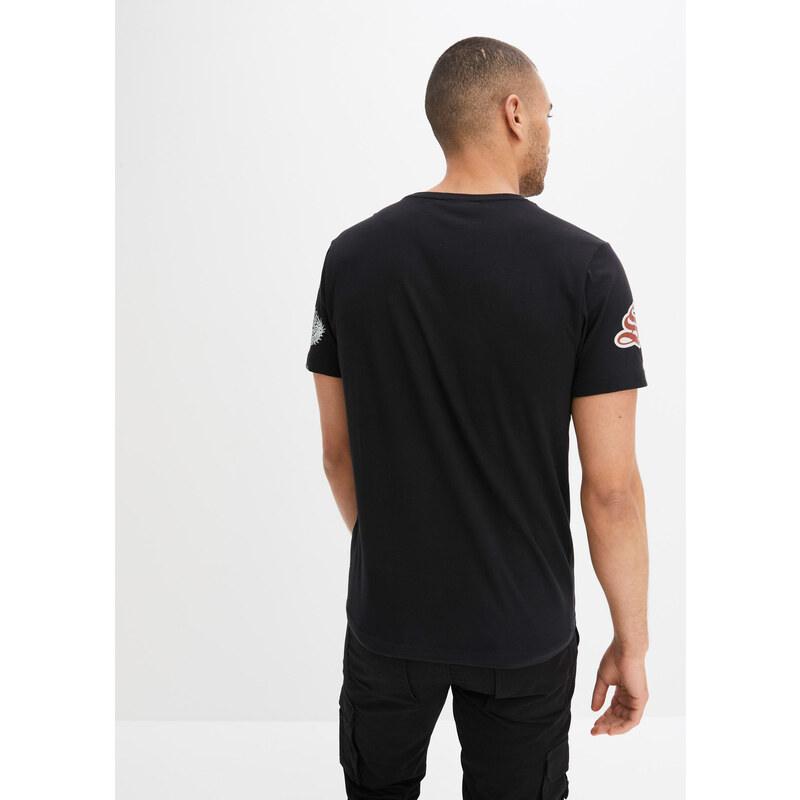 bonprix Tričko Slim Fit Černá