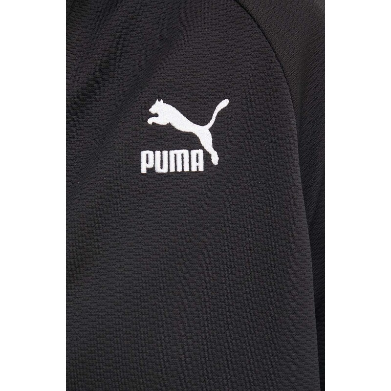 Mikina Puma T7 dámská, černá barva, hladká, 624211